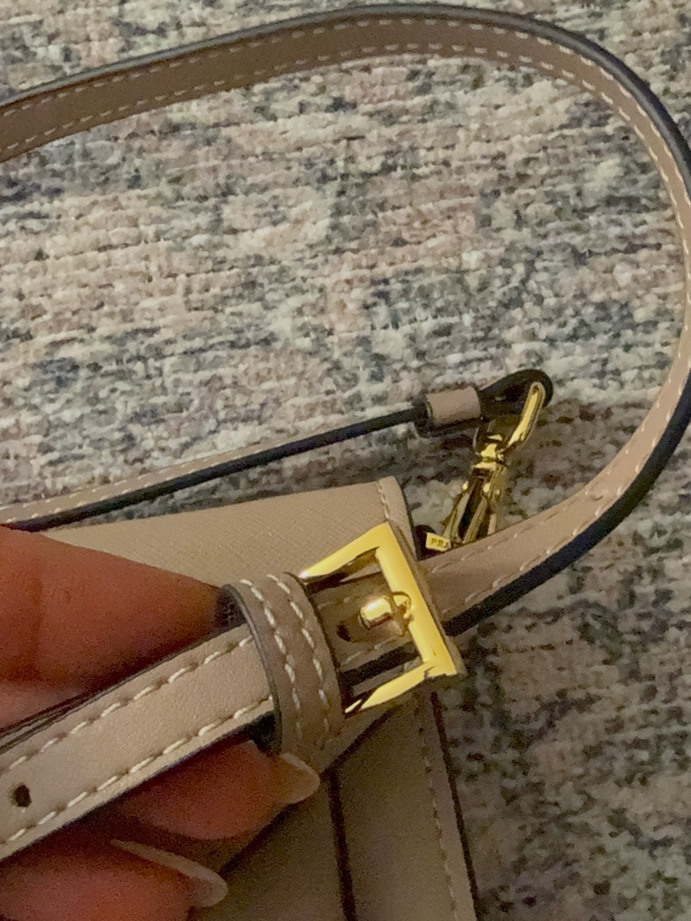 Prada Taupe Leather Envelope Crossbody with Gold Hardware - Picture 5 of 12